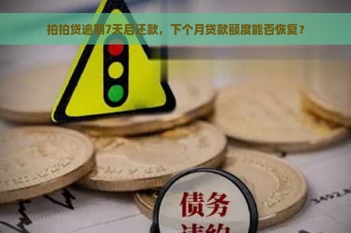 拍拍贷逾期7天后还款，下个月贷款额度能否恢复？