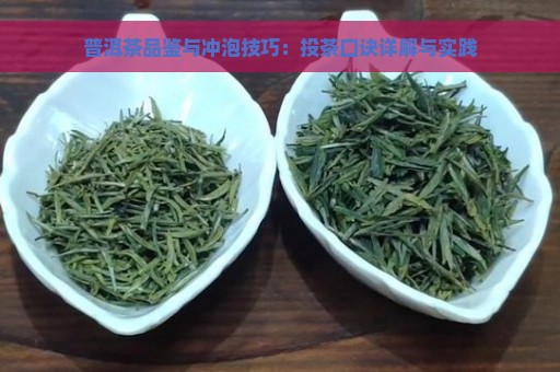 普洱茶品鉴与冲泡技巧：投茶口诀详解与实践