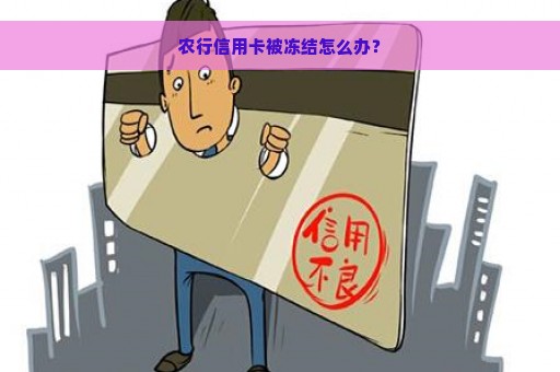 农行信用卡被冻结怎么办？