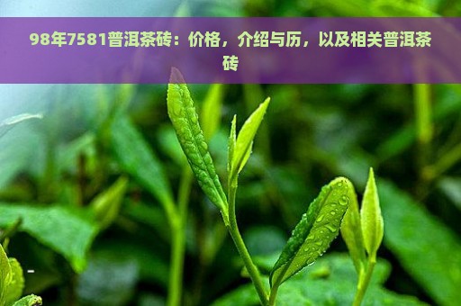 98年7581普洱茶砖：价格，介绍与历，以及相关普洱茶砖