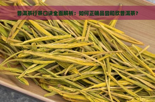 普洱茶行茶口诀全面解析：如何正确品尝和欣普洱茶？