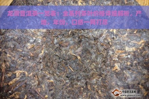 龙润普洱茶一览表：全系列茶叶价格详细解析，产地，年份，口感一网打尽