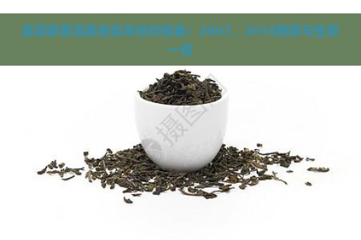 龙润茶普洱茶各类年份价格表：2007、2014熟茶与生茶一览