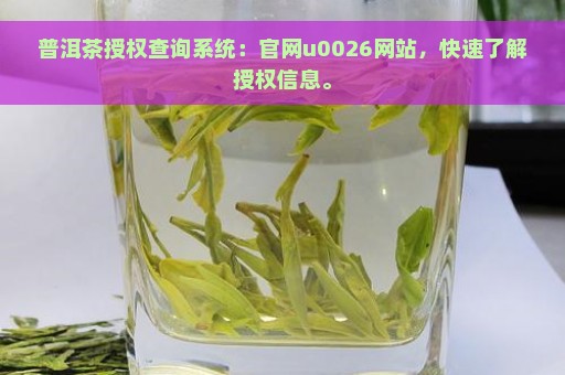 普洱茶授权查询系统：官网u0026网站，快速了解授权信息。