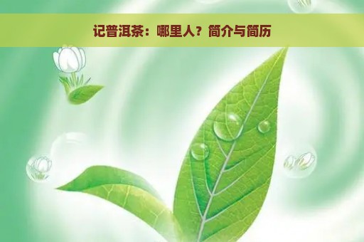 记普洱茶：哪里人？简介与简历