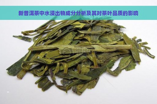 新普洱茶中水浸出物成分分析及其对茶叶品质的影响