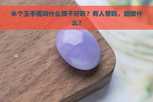 半个玉手镯叫什么牌子好听？有人带吗，能做什么？