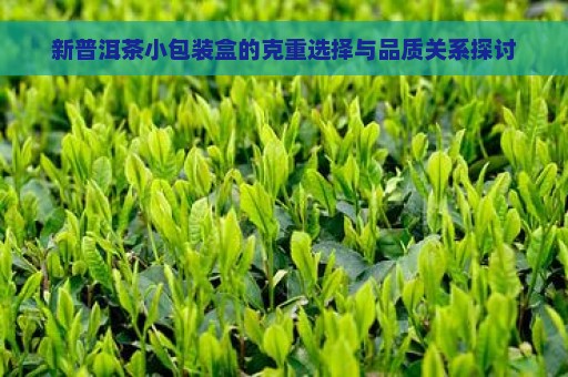 新普洱茶小包装盒的克重选择与品质关系探讨