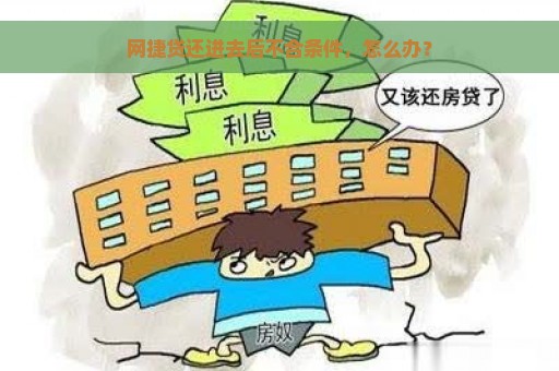 网捷贷还进去后不合条件，怎么办？