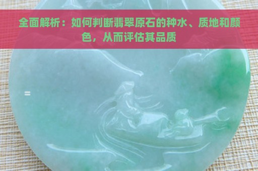 全面解析：如何判断翡翠原石的种水、质地和颜色，从而评估其品质