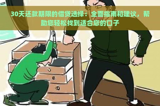 30天还款期限的借贷选择：全面指南和建议，帮助您轻松找到适合您的口子