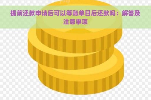 提前还款申请后可以等账单日后还款吗：解答及注意事项