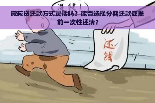 微粒贷还款方式灵活吗？能否选择分期还款或提前一次性还清？