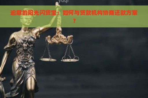 逾期的阳光闪贷宝：如何与贷款机构协商还款方案？