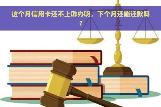 这个月信用卡还不上咋办呀，下个月还能还款吗？