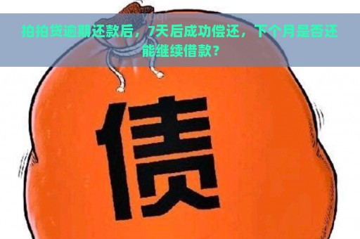 拍拍贷逾期还款后，7天后成功偿还，下个月是否还能继续借款？