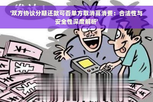 '双方协议分期还款可否单方取消高消费：合法性与安全性深度解析'