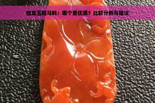 独龙玉和马料：哪个更优质？比较分析与建议