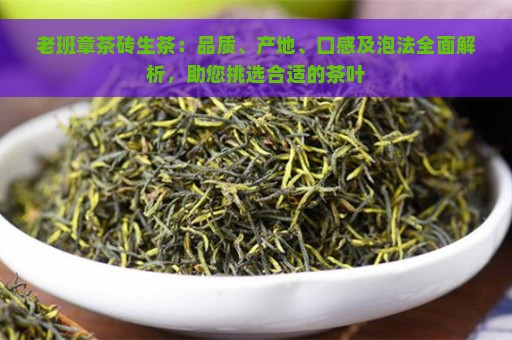 老班章茶砖生茶：品质、产地、口感及泡法全面解析，助您挑选合适的茶叶