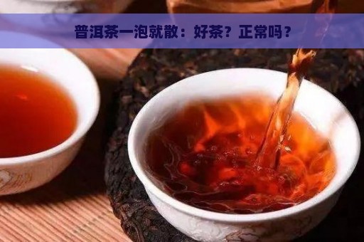 普洱茶一泡就散：好茶？正常吗？