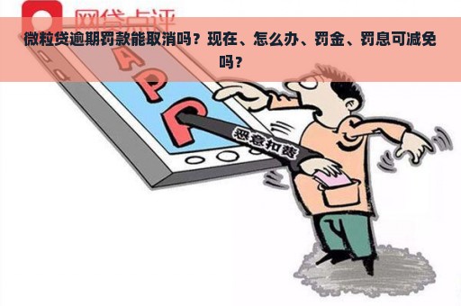 微粒贷逾期罚款能取消吗？现在、怎么办、罚金、罚息可减免吗？