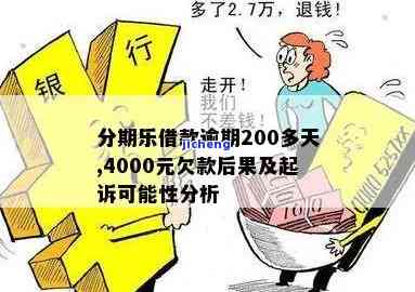 分期乐逾期200多天，借款4000元，会面临什么后果？