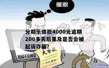 分期乐逾期200多天，借款4000元，可能面临贷款诈骗起诉及严重后果