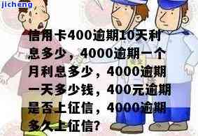 信用卡400元逾期五天会产生哪些后果？包括利息多少？