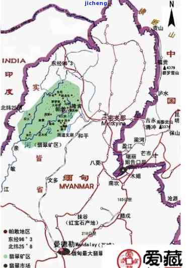 翡翠产区位置地图-翡翠产区位置地图图片