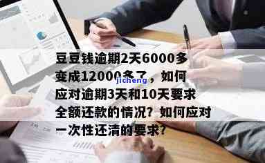 逾期2天6000多变成12000多？逾期3天没钱还怎么办？