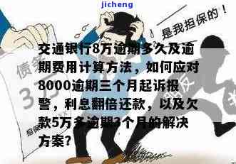 交通逾期8000银行起诉，逾期8000元未还，交通银行已提起诉讼