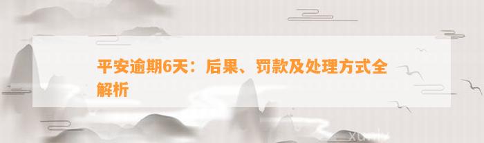 平安逾期6天：后果、罚款及处理方式全解析