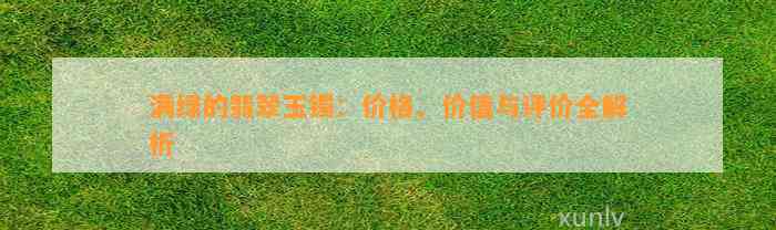 满绿的翡翠玉镯：价格、价值与评价全解析