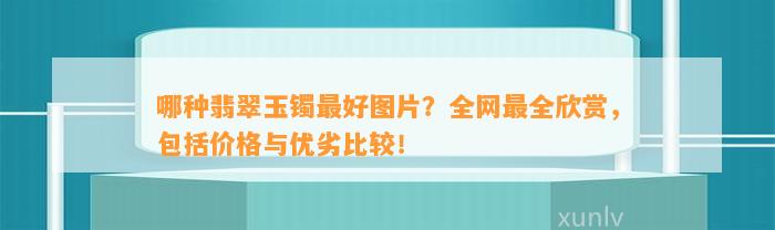 哪种翡翠玉镯最好图片？全网最全欣赏，包含价格与优劣比较！