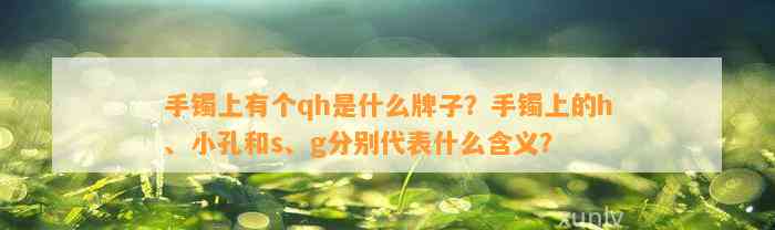 手镯上有个qh是什么牌子？手镯上的h、小孔和s、g分别代表什么含义？