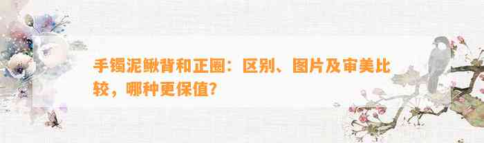 手镯泥鳅背和正圈：区别、图片及审美比较，哪种更保值？