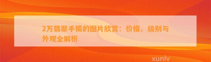 2万翡翠手镯的图片欣赏：价格、级别与外观全解析