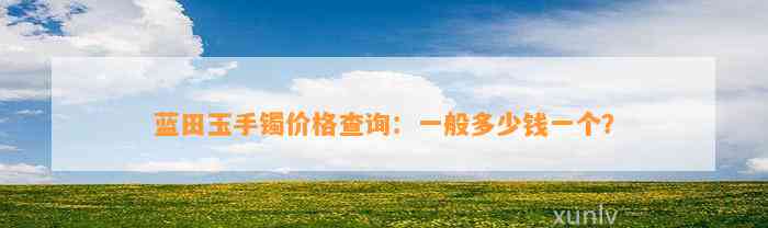 蓝田玉手镯价格查询：一般多少钱一个？