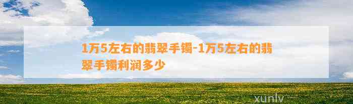 1万5左右的翡翠手镯-1万5左右的翡翠手镯利润多少