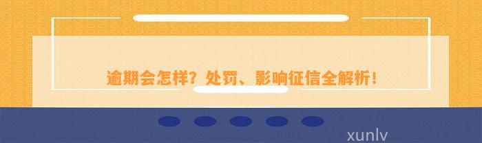 逾期会怎样？处罚、影响征信全解析！