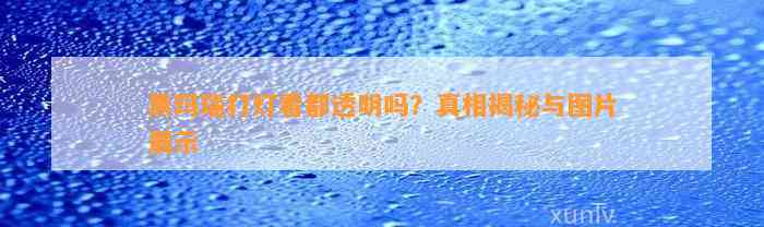 黑玛瑙打灯看都透明吗？真相揭秘与图片展示