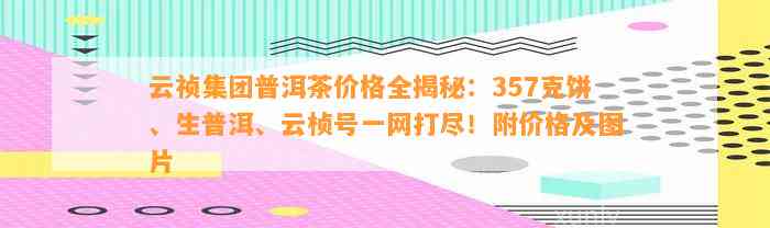 云祯集团普洱茶价格全揭秘：357克饼、生普洱、云桢号一网打尽！附价格及图片