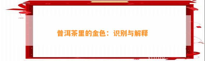 普洱茶里的金色：识别与解释