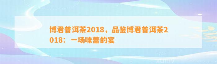 博君普洱茶2018，品鉴博君普洱茶2018：一场味蕾的宴