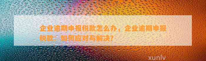 企业逾期申报税款怎么办，企业逾期申报税款：如何应对与解决？