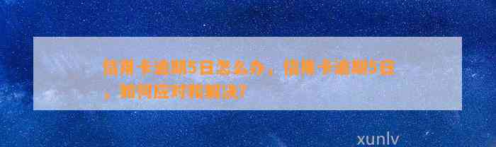 信用卡逾期5日怎么办，信用卡逾期5日，如何应对和解决？