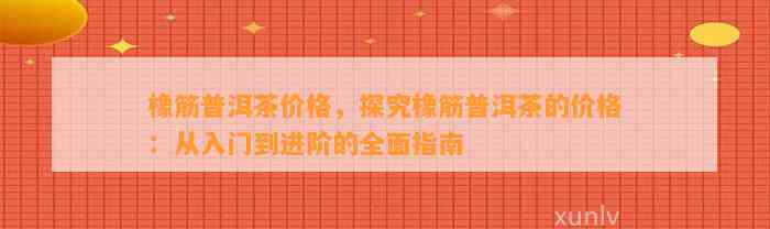 橡筋普洱茶价格，探究橡筋普洱茶的价格：从入门到进阶的全面指南