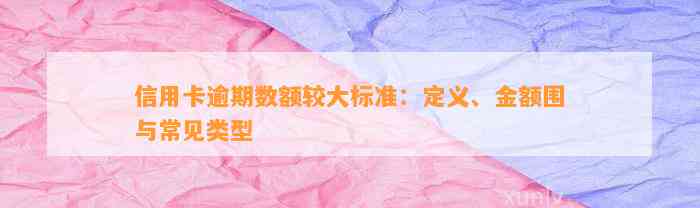 信用卡逾期数额较大标准：定义、金额围与常见类型