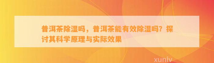 普洱茶除湿吗，普洱茶能有效除湿吗？探讨其科学原理与实际效果