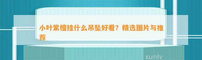 小叶紫檀挂什么吊坠好看？精选图片与推荐